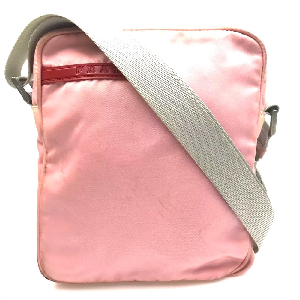 GENUINE PRADA Pink Nylon Crossbody Shoulder Bag